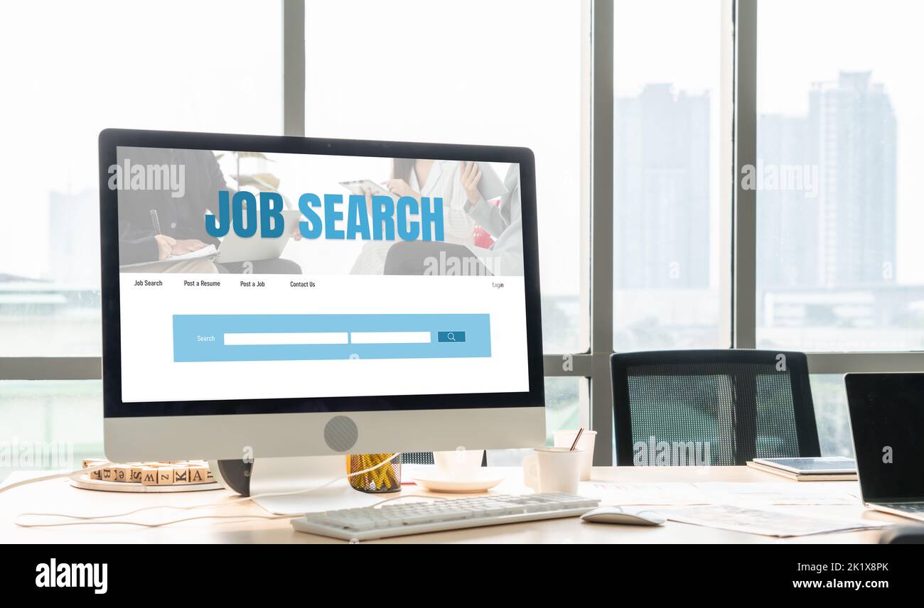Online-Jobsuche auf modischen Website für Arbeitnehmer auf der Suche nach Arbeitsmöglichkeiten auf der Rekrutierung Internet-Netzwerk Stockfoto