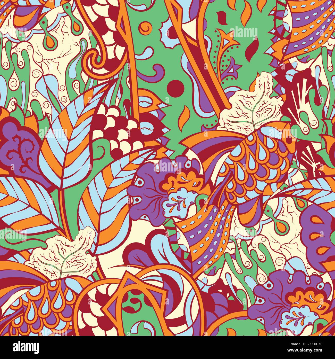 Tracerfreies Nahtmuster. Mehndi-Design Stock Vektor