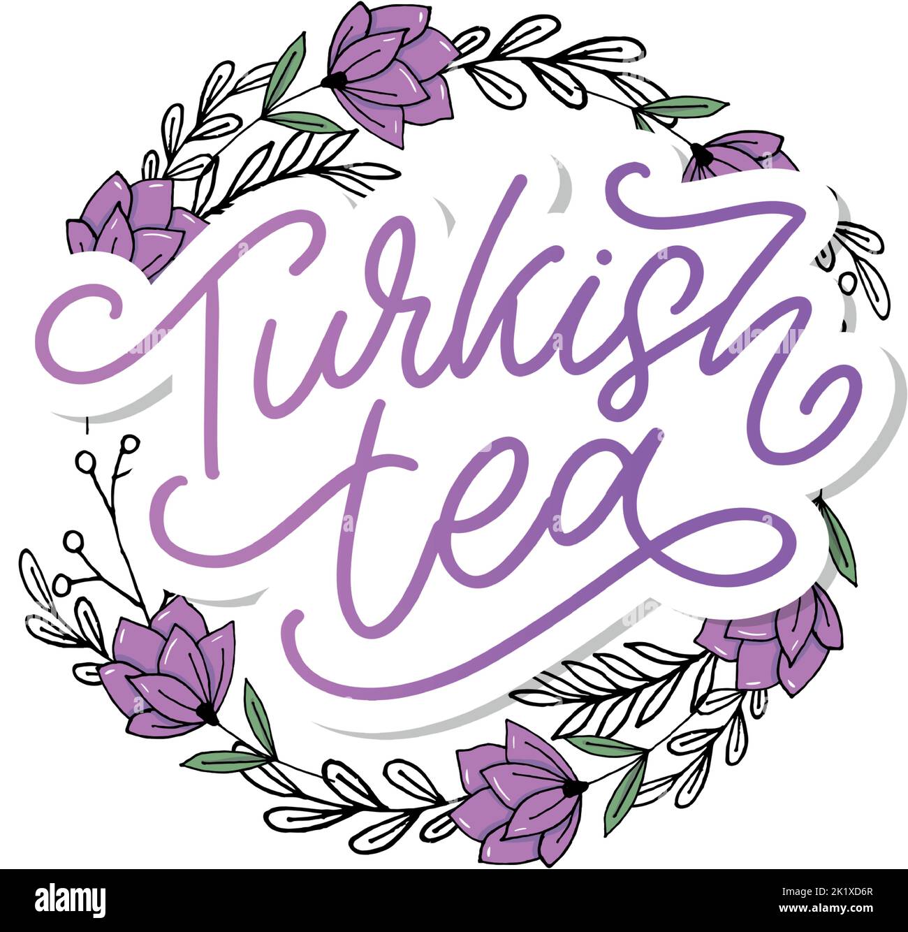 Türkische Traditionen der Teezeremonie. Teezeit. Dekorative Elemente für Ihr Design. Vektor-Illustration mit orientalischen Tasse Stock Vektor