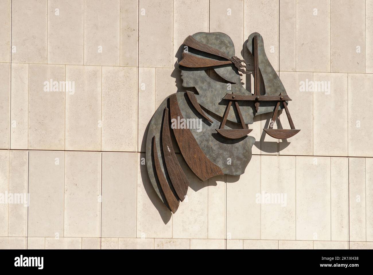 Symbol des Strafgerichtshofs, Dublin in Irland. Stockfoto