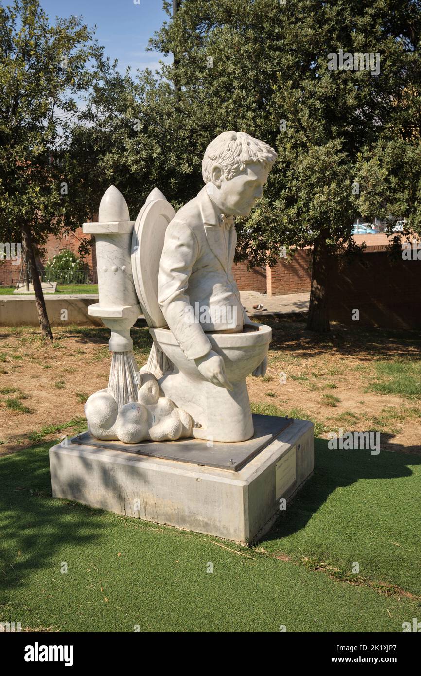 Statue von Roberto 'Freak' Antoni Bologna Italien Stockfoto