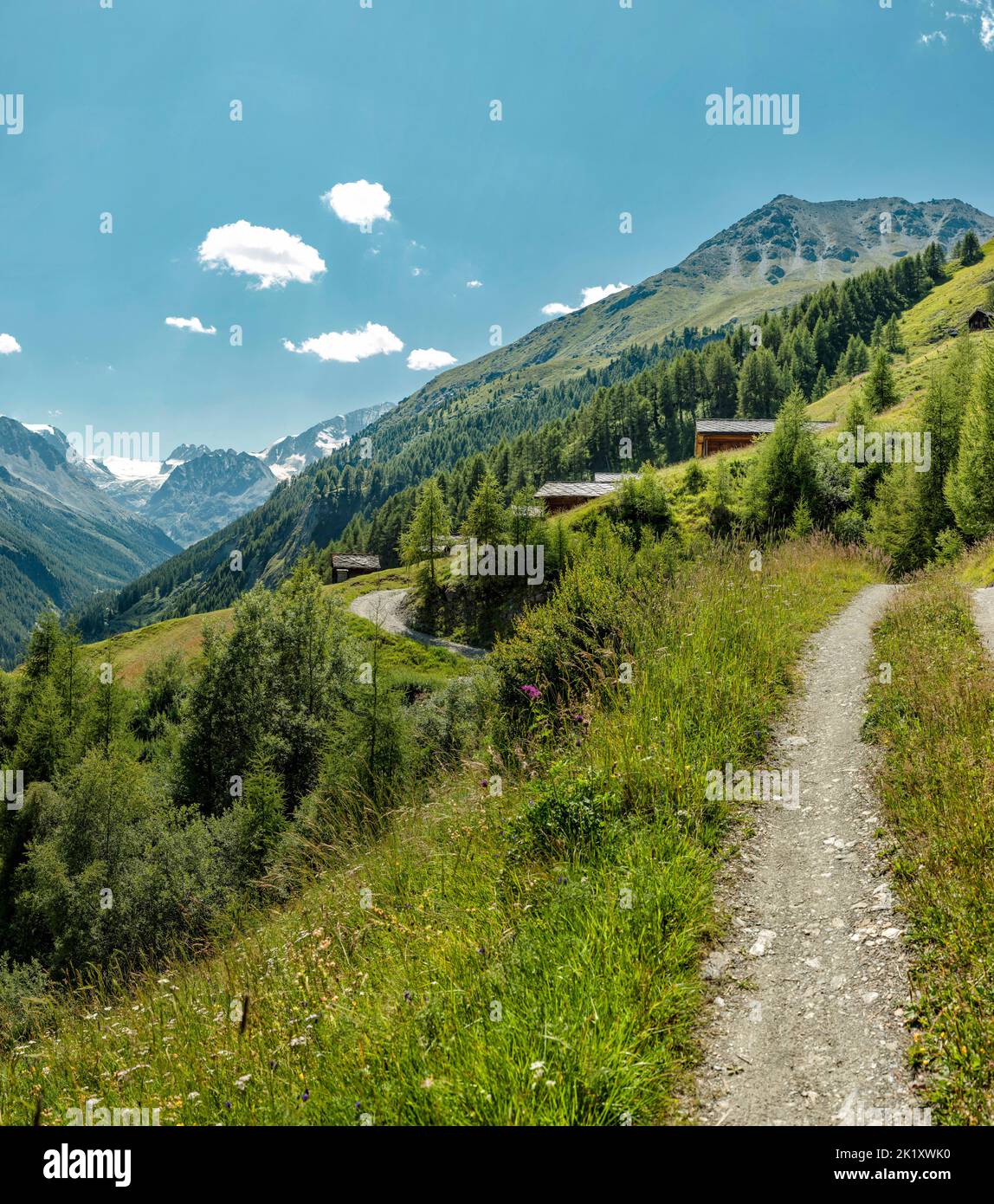 Route del’Etoille, Glacier de Mont Collon Stockfoto