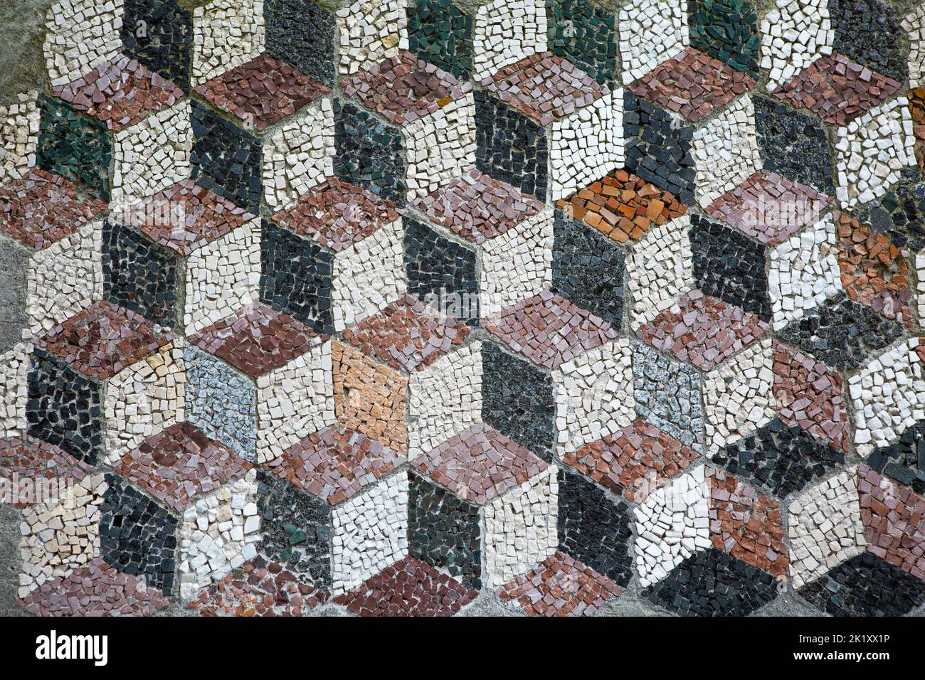 Mosaiken Bodendekoration in der alten Festung von Bar, Montenegro Stockfoto