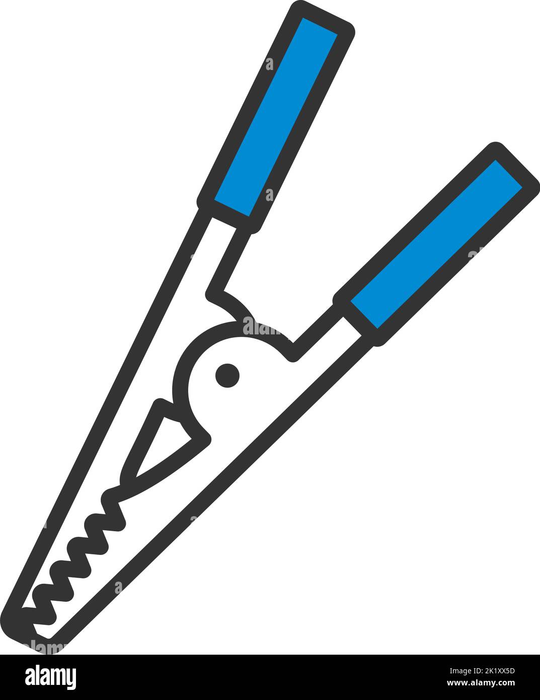 Krokodilklemmensymbol. Editierbare Fett Formatigte Kontur Mit Farbfüllungsdesign. Vektorgrafik. Stock Vektor