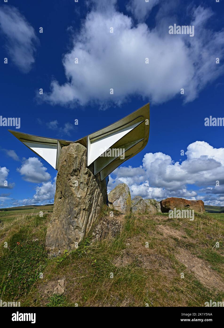 „Belvedere“. Kunstwerke von Charles Jencks im Freien. Crawick Multiverse, Sanquhar, Dumfries und Galloway, Schottland, Vereinigtes Königreich, Europa. Stockfoto