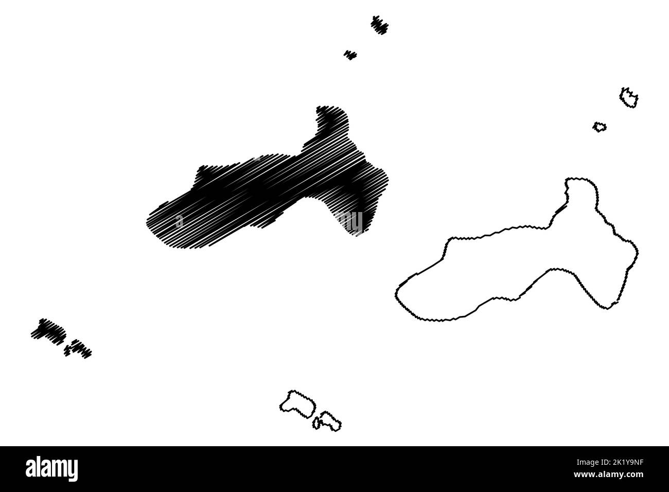 Galite-Inseln (Republik Tunesien, Archipel) Kartenvektordarstellung, Scribble-Skizze La Galite-Karte Stock Vektor