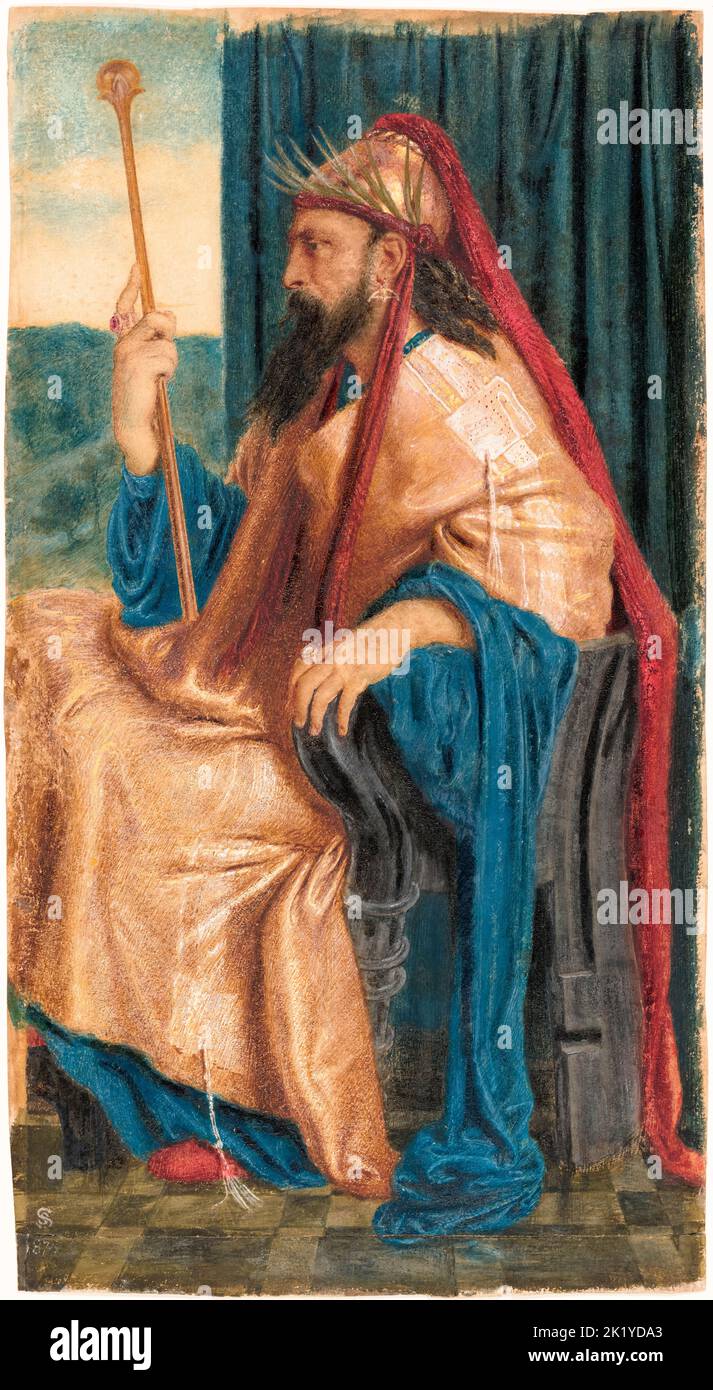 König Solomon (c.990-931 v. Chr.), Porträtmalerei in Eitempera und Lack auf Karton von Simeon Solomon, um 1874 Stockfoto