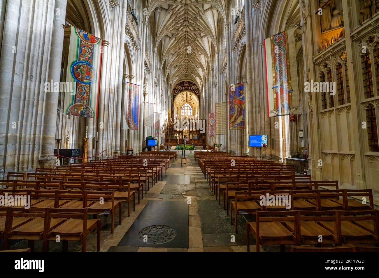 Hauptaltar der Winchester Cathedral, Hampshire, England, UK Stockfoto