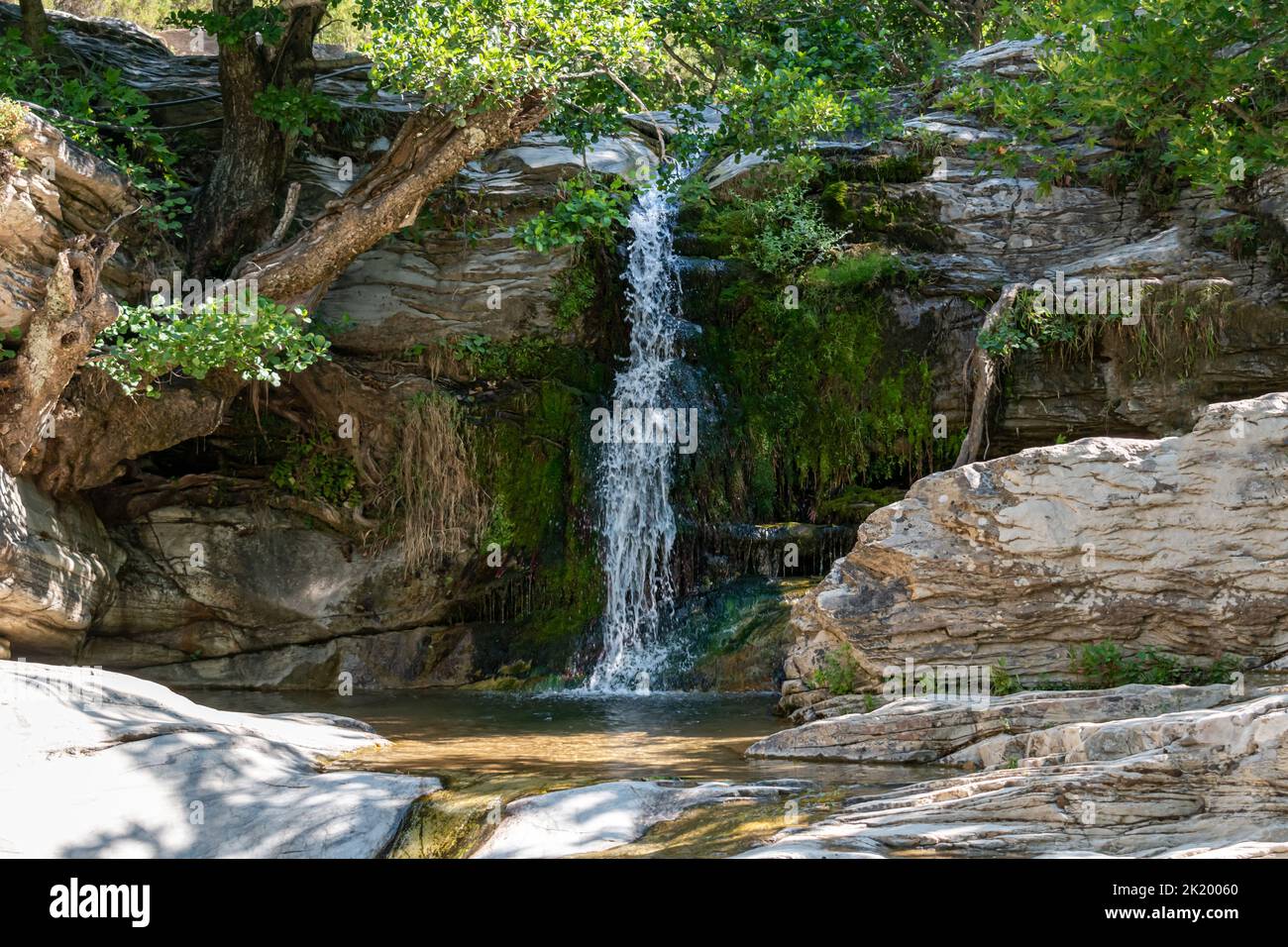 Wunderschöne Wasserfälle Maries, Thassos, Griechenland Stockfoto