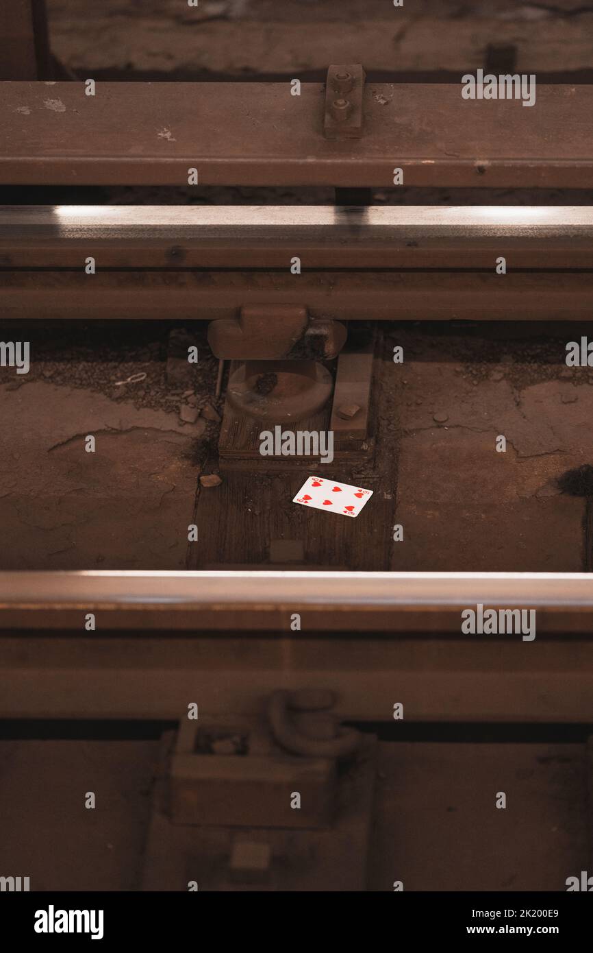 Karte 6 von Herzen rot Liebe romantisch in der U-Bahn Stockfoto