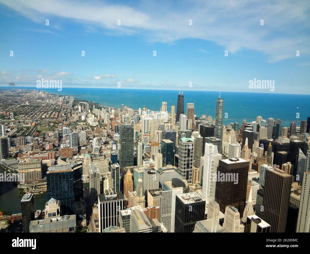 Blick auf die Stadt Chicago vom Hancock Center - USA Stockfoto