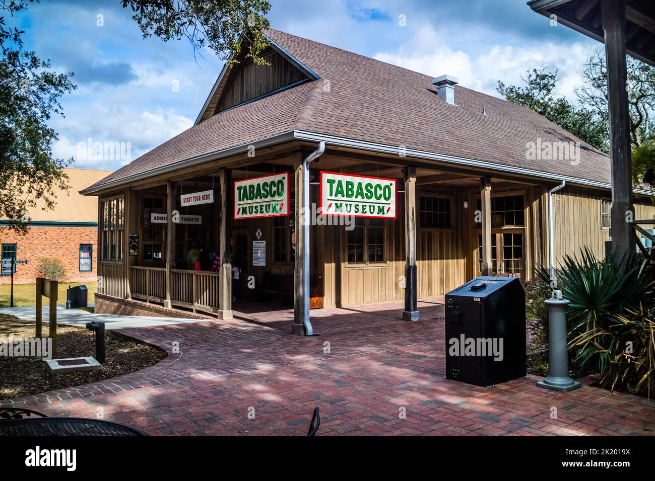 Die Tabasco Fabrik und Essen Tour in Avery Island, Louisiana Stockfoto