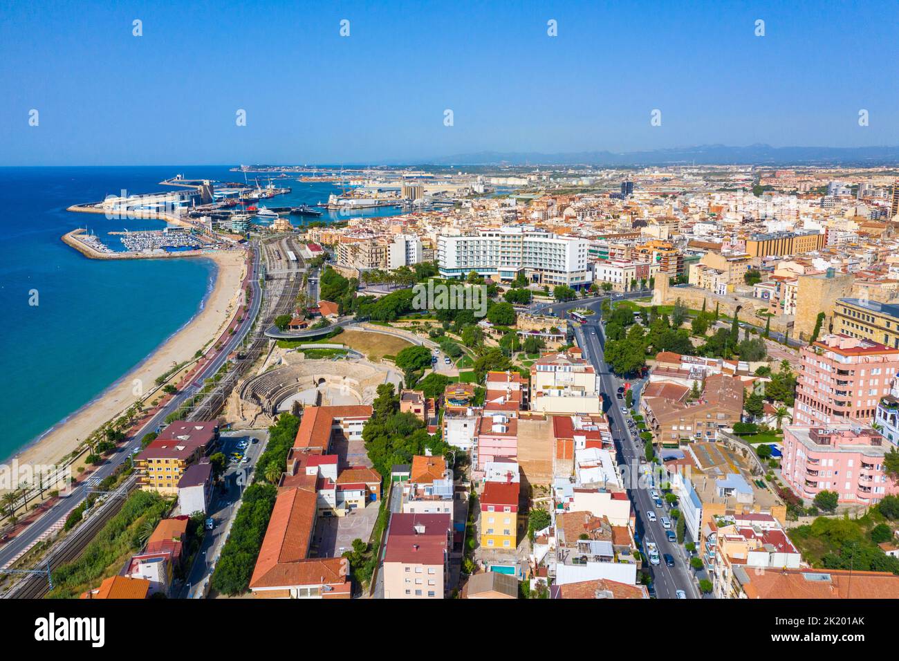 Blick auf die katalanische Stadt Tarragona, Spanien Stockfoto