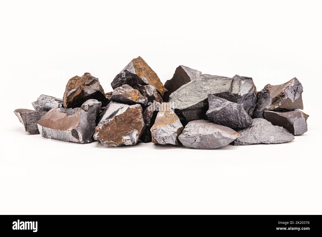 Eisenerz, Gesteine, aus denen metallisches Eisen gewonnen werden kann, Eisen, das aus Magnetit, Hämatit oder Siderit gewonnen wird. Rohstoff für das metallurgische Indu Stockfoto
