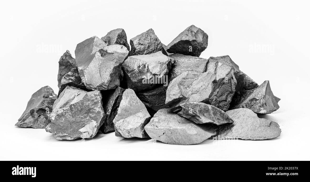 Eisenerz, Gesteine, aus denen metallisches Eisen gewonnen werden kann, Eisen, das aus Magnetit, Hämatit oder Siderit gewonnen wird. Rohstoff für das metallurgische Indu Stockfoto
