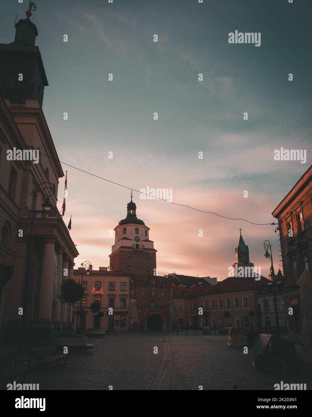 Sonnenuntergang über Lublin, Polen Stockfoto