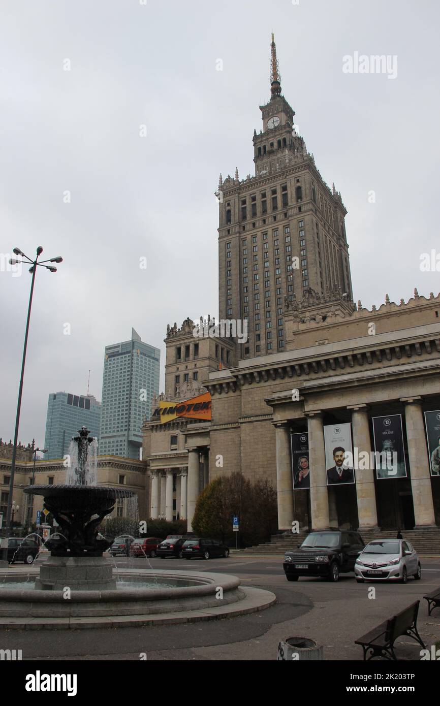 Palast der Wissenschaft und Kultur in Warschau, Polen. Stockfoto