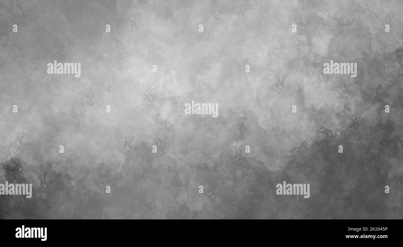 Abstrakte hellgraue strukturierte Hintergrund schwarz-weiß Grunge Overlay Textur mit grauen Farben und Aquarell Muster Graustufen Hintergrund Stockfoto