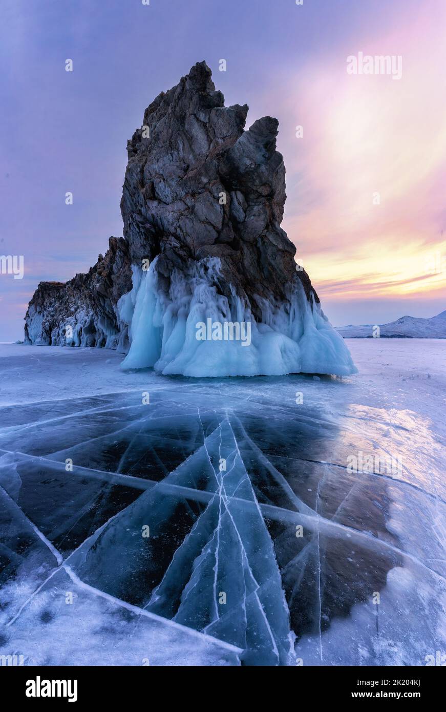 Baikalsee im Winter Stockfoto
