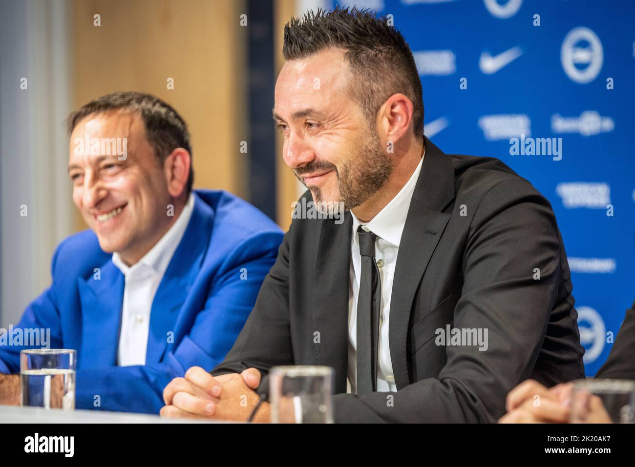 Brighton, 20. 2022. September: Roberto de Zerbi, der neue Manager von Brighton und Hove Albion FC, wird heute Nachmittag auf dem Trai des Clubs der Presse vorgestellt Stockfoto
