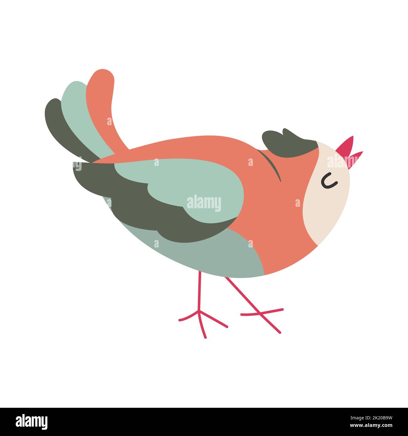 Niedlicher kleiner Vogel. Exotischer Vogel. Vektorgrafik Stock Vektor