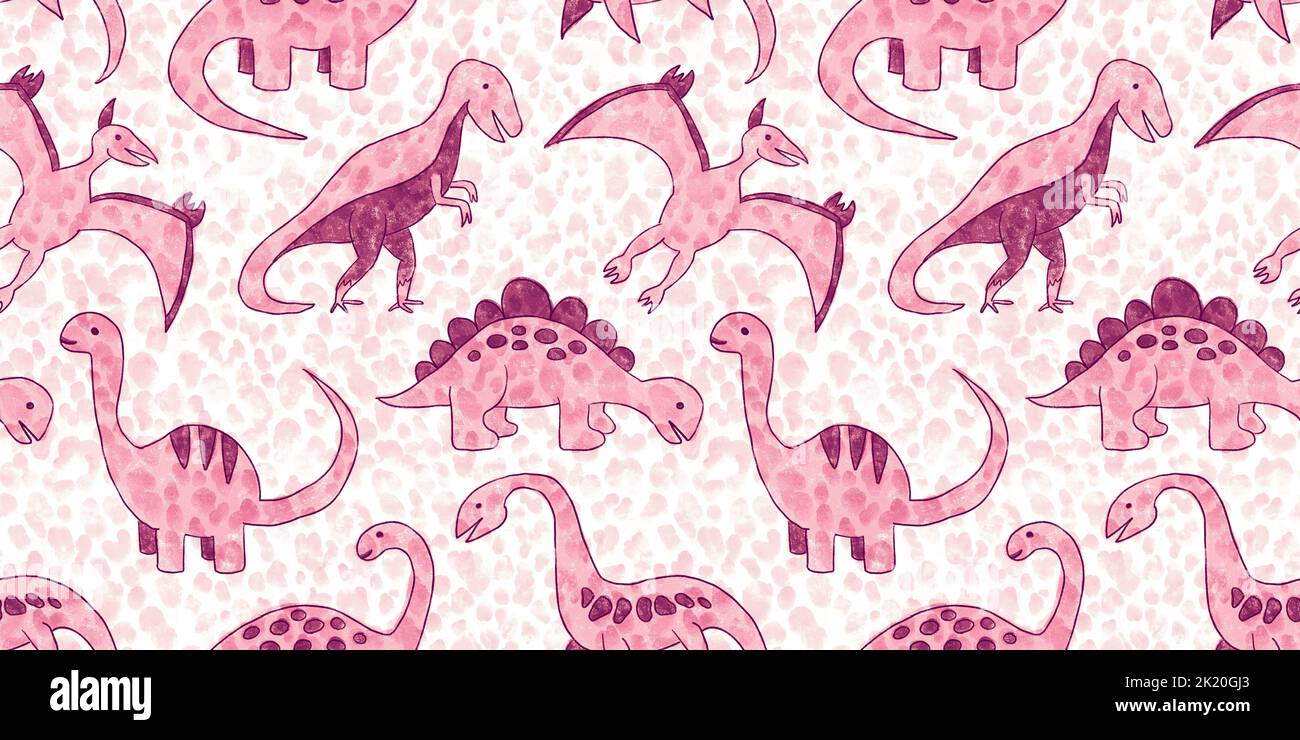 Rosa Dinosaurier Geburtstag Hintergrund Banner – Pink Four Rex, Für Kinderparty-Deko