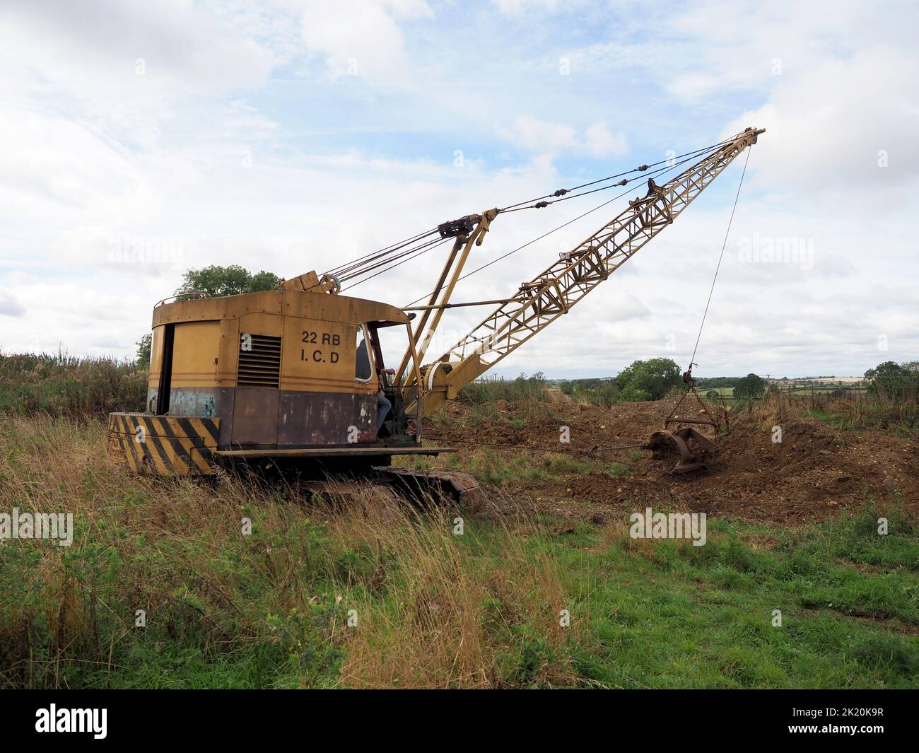 Vintage Ruston Bucyrus 22 RB Dragline im Rocks by Rail Ironstone Museum, Rutland, Großbritannien Stockfoto