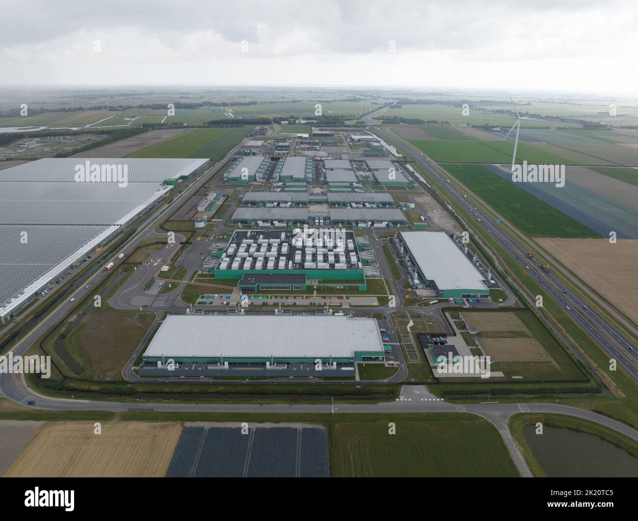 Middenmeer , 29.. August 2022, Niederlande. Rechenzentrum von Microsoft AMS06 in Hollands Kroon. IT-Ausstattung Stockfoto