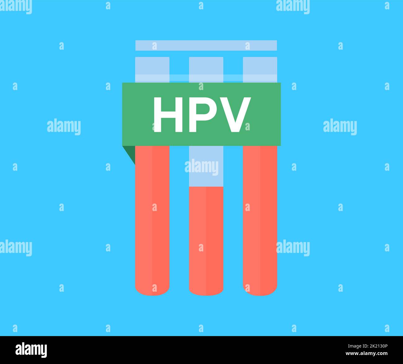 Humanes Papillomavirus, HPV-Prävention HPV-Impfung zur Reduzierung des Virusinfektionsrisikos oder Design des onkologischen Logos. Gesundheitskonzept. Stock Vektor