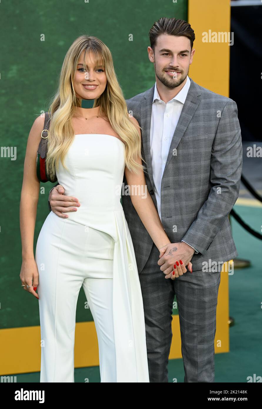 21.. September 2022. London, Großbritannien. Tasha Ghouri und Andrew Le Page bei der Premiere in Amsterdam, Odeon Luxe, Leicester Square, London. Quelle: Doug Peters/EMPICS/Alamy Live News Stockfoto