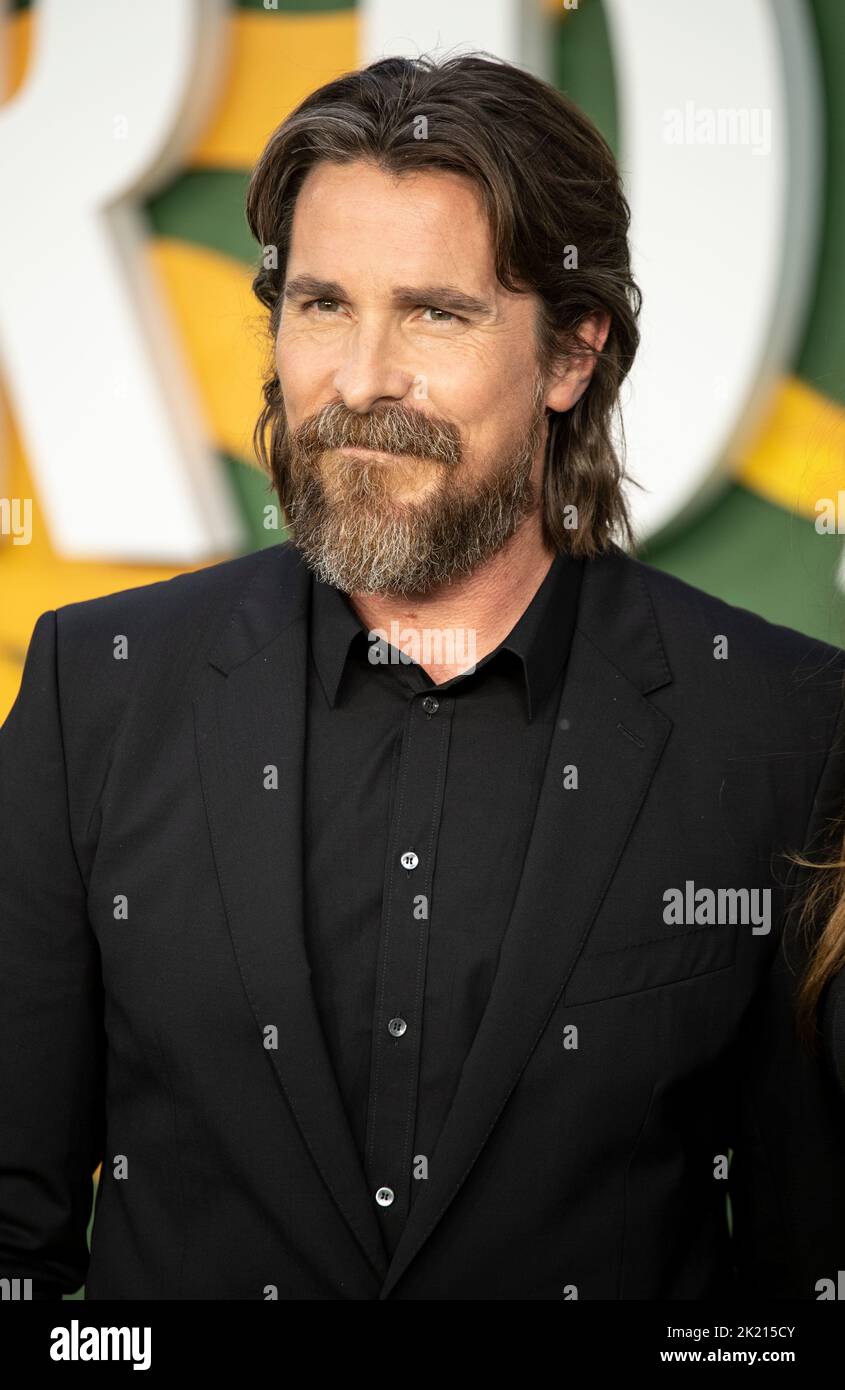 London, England. 21. September 2022, London, England. 21. September 2022, Christian Bale die "Amsterdam"-Europa-Premiere auf dem Odeon Luxe Leicester Square am 21. September 2022 in London, England. Foto von Gary Mitchell/Alamy Live News Stockfoto