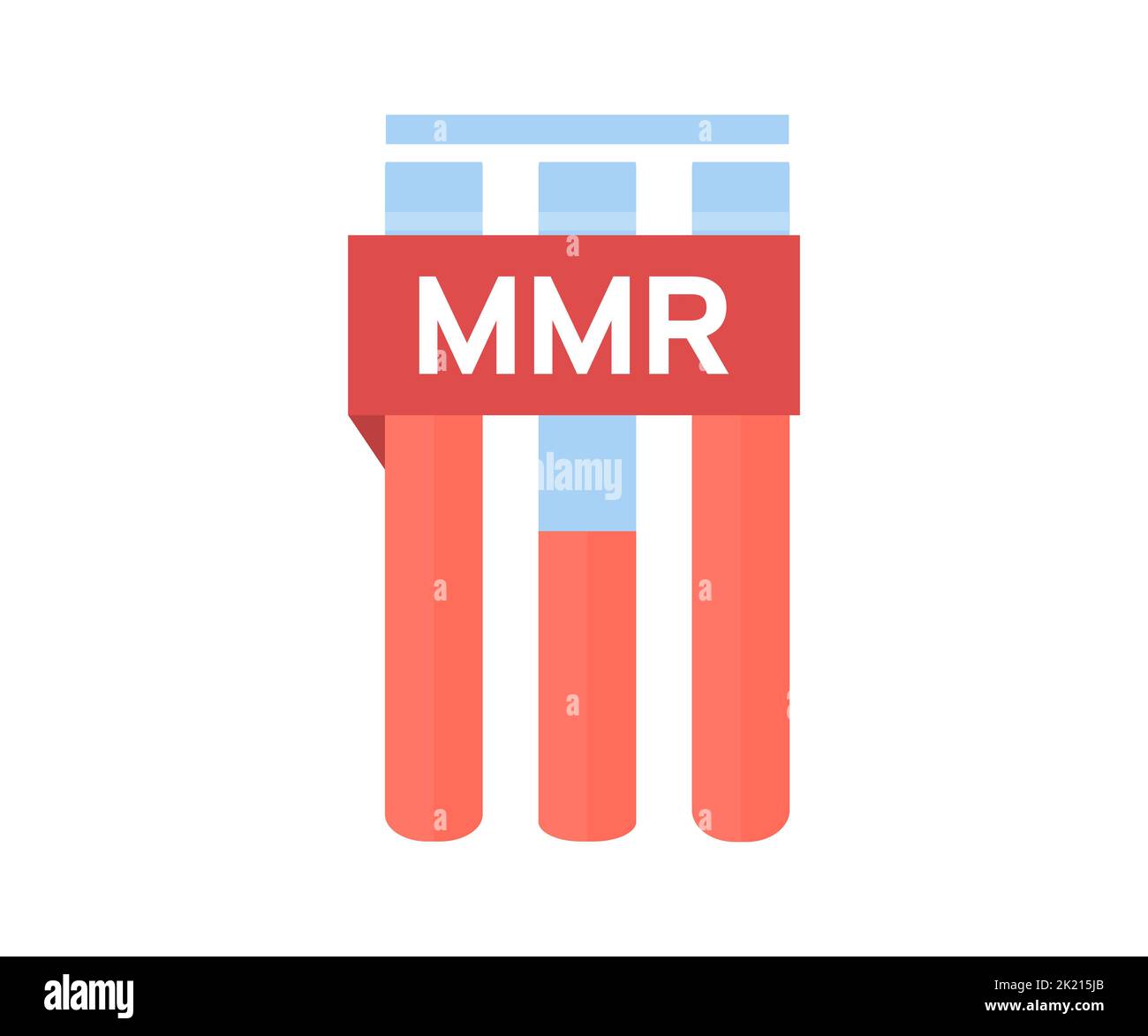MMR-Impfstoff. HFMD - Hand Maul- und Klauenseuche. Viruserkrankungen mit handinfiziertem Logo-Design. Impfung von Kindern. Eine Injektion. vektor-Design. Stock Vektor