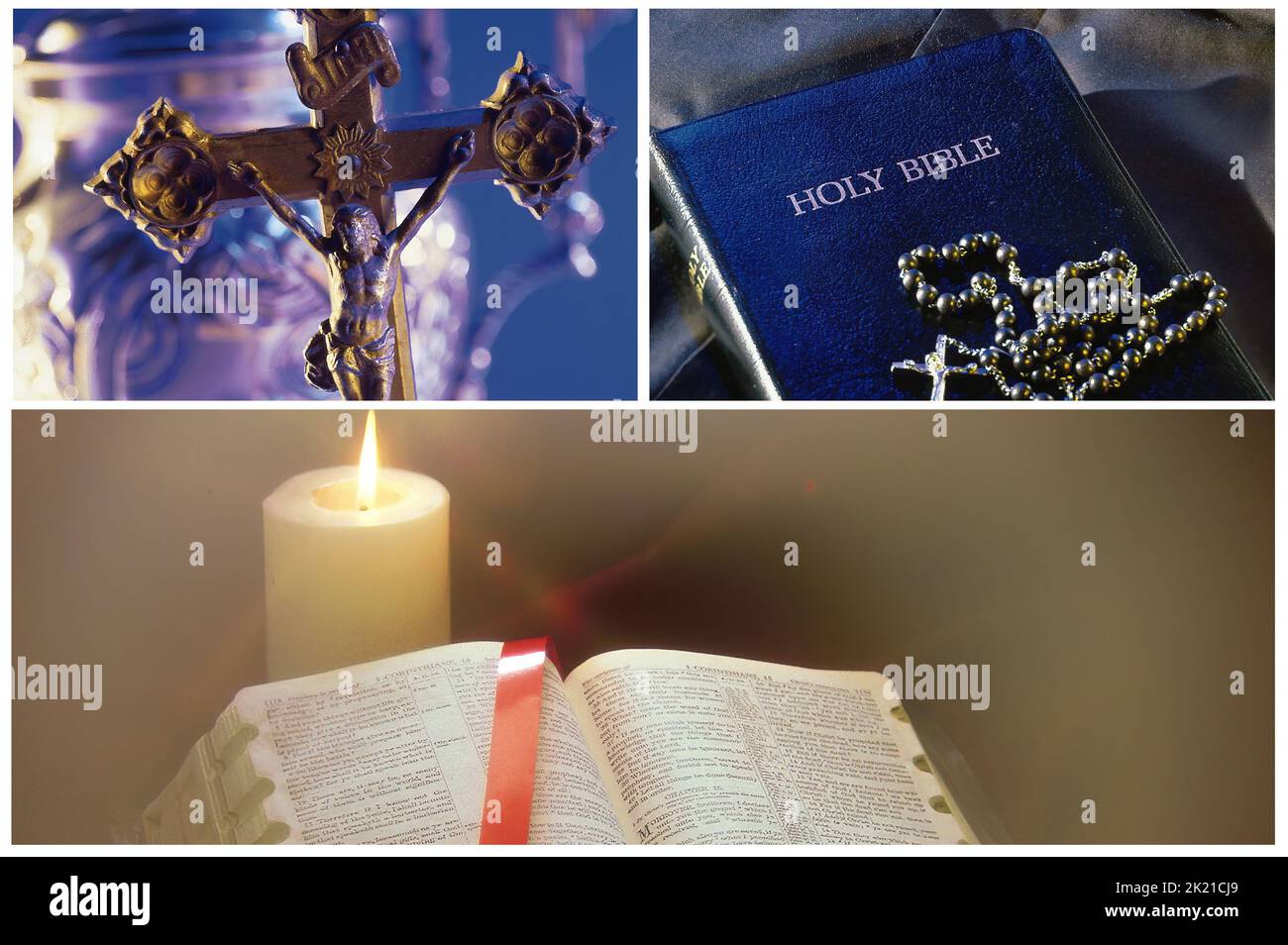 Symbole der katholischen christlichen Religion Stockfoto