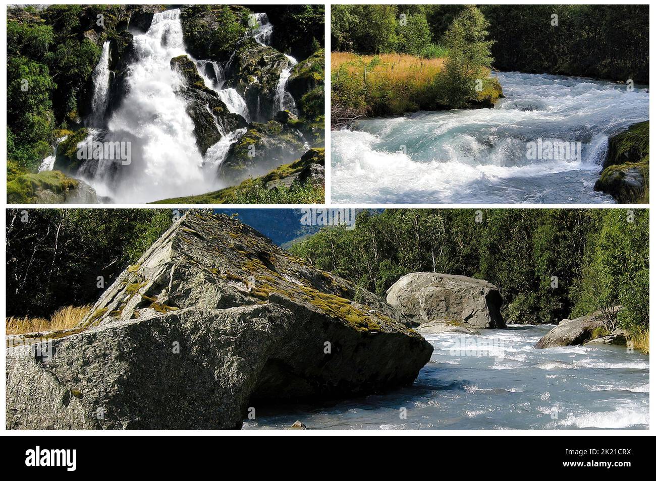 Norwegische Landschaften - einige schöne und malerische norwegische Wasserfälle Stockfoto