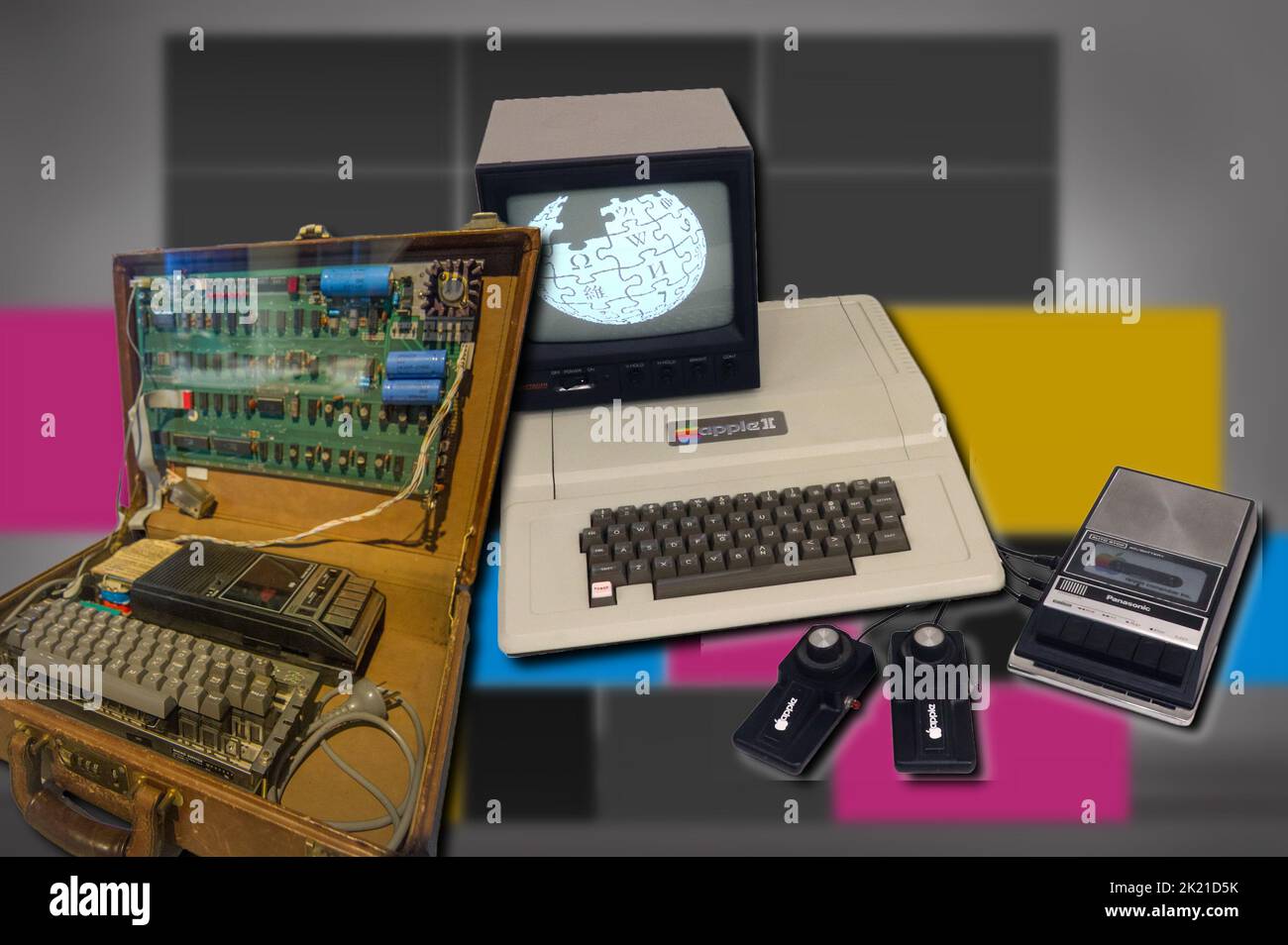 Die ersten beiden von Apple produzierten Personal Computer, Apple I und Apple II Stockfoto