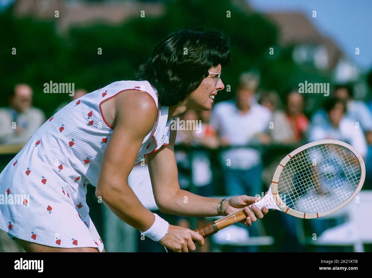 Billy Jean King bei den US Open Tennis 1977 Stockfoto