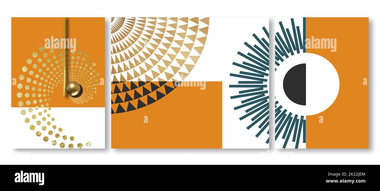 Abstrakter, blauer, geometrischer Hintergrund. Moderne Kunst Wandmalereien, Mode Stockfoto