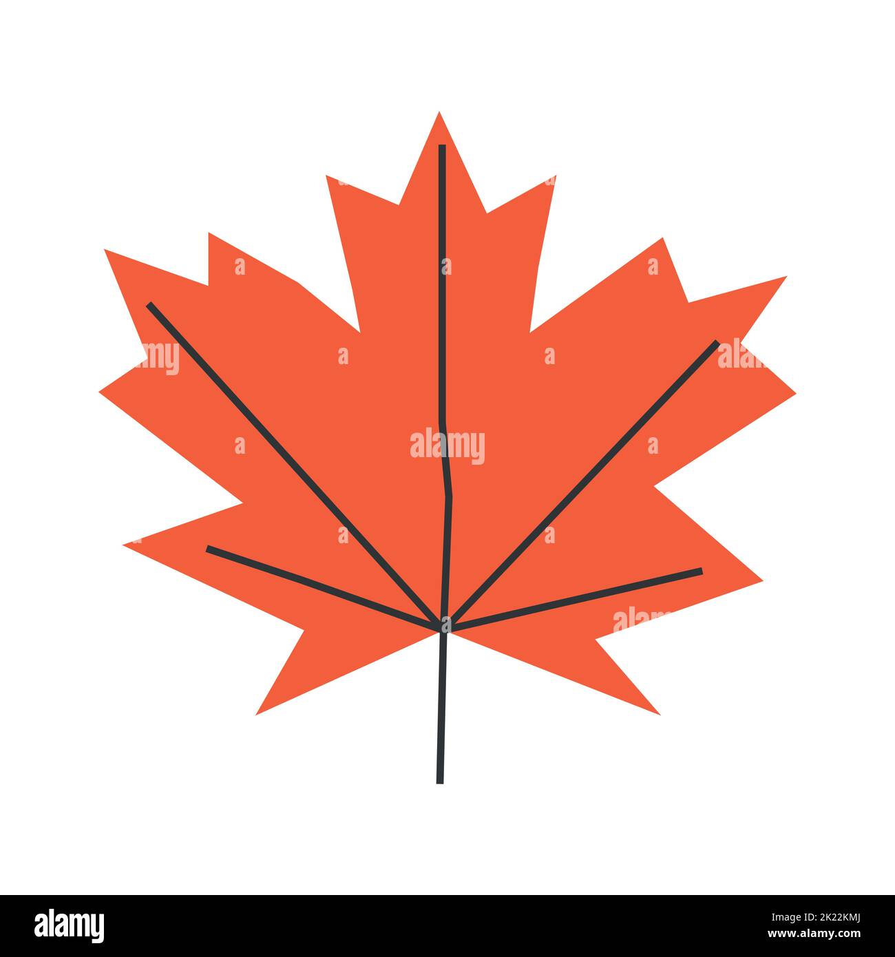 Vektor isolierte Illustration mit flachem botanischem Element. Orangefarbenes Symbol des Herbstes in Kanada - Ahornblatt. Dekoratives Fallobjekt auf weißem Hintergrund Stock Vektor
