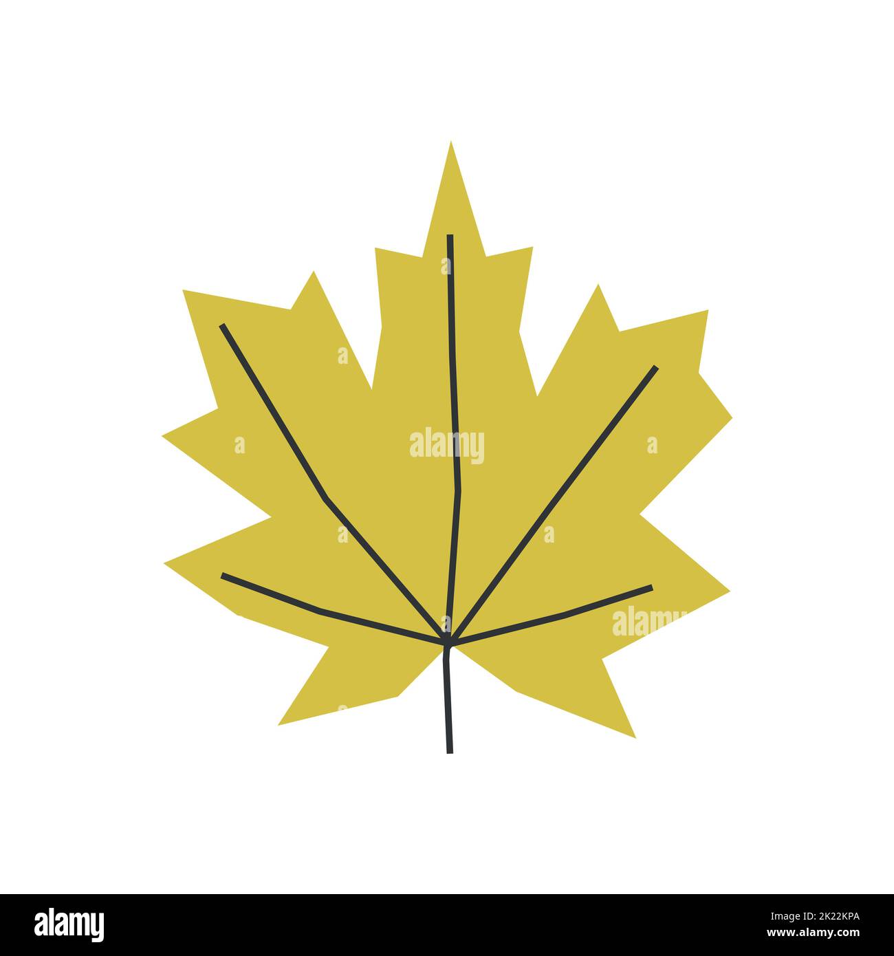 Vektor isolierte Illustration mit flachem botanischem Element. Gelbes Symbol des Herbstes in Kanada - Ahornblatt. Dekoratives Fallobjekt auf weißem Hintergrund Stock Vektor