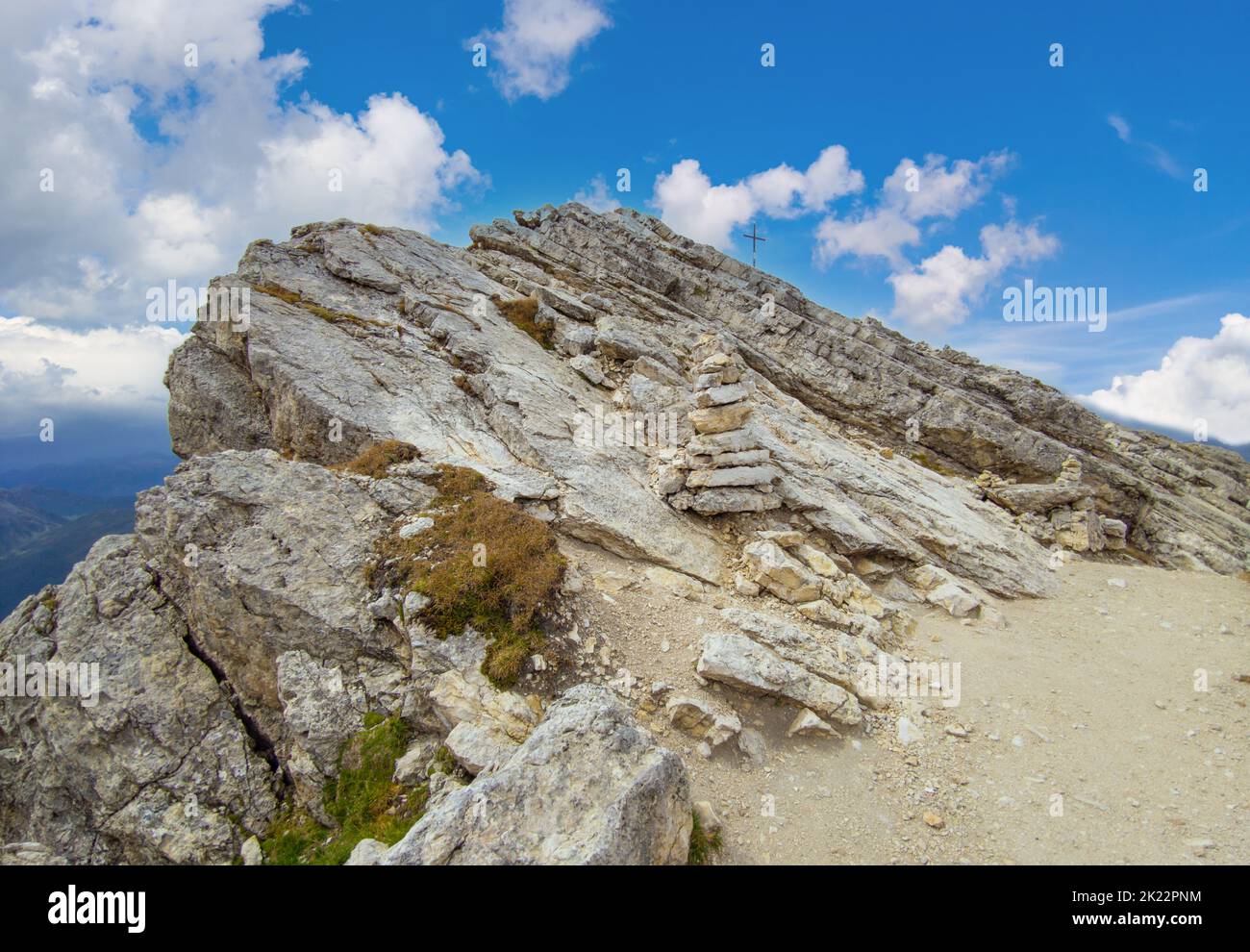 Dolomiti (Italien) - Blick auf die Dolomiten, UNESCO-Weltkulturerbe, in Venetien und Trentino-Südtirol. Hier Pale di San Martino Gruppe Stockfoto