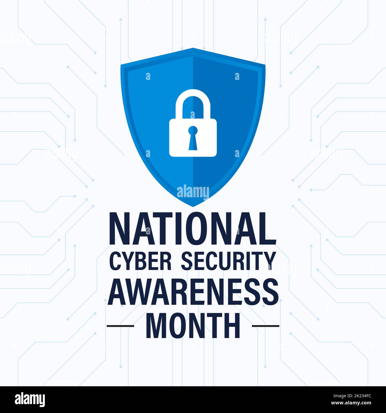 National Cyber Security Awareness Month. Es wird jedes Jahr im Oktober gefeiert. Hintergrund, Poster, Karte, Bannervektor Illustration Stock Vektor