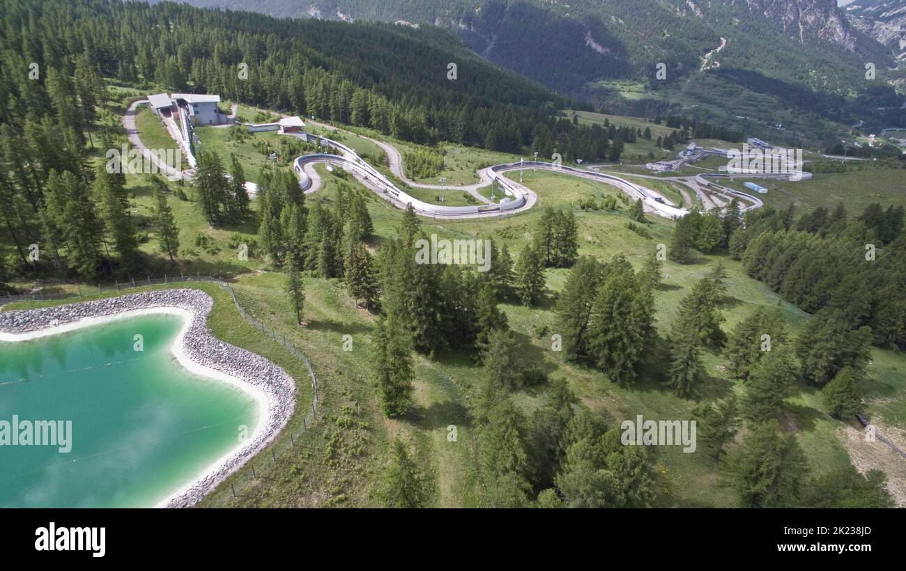 Bobbahn, die bei den Olympischen Spielen in Turin, Italien, am 27. Mai