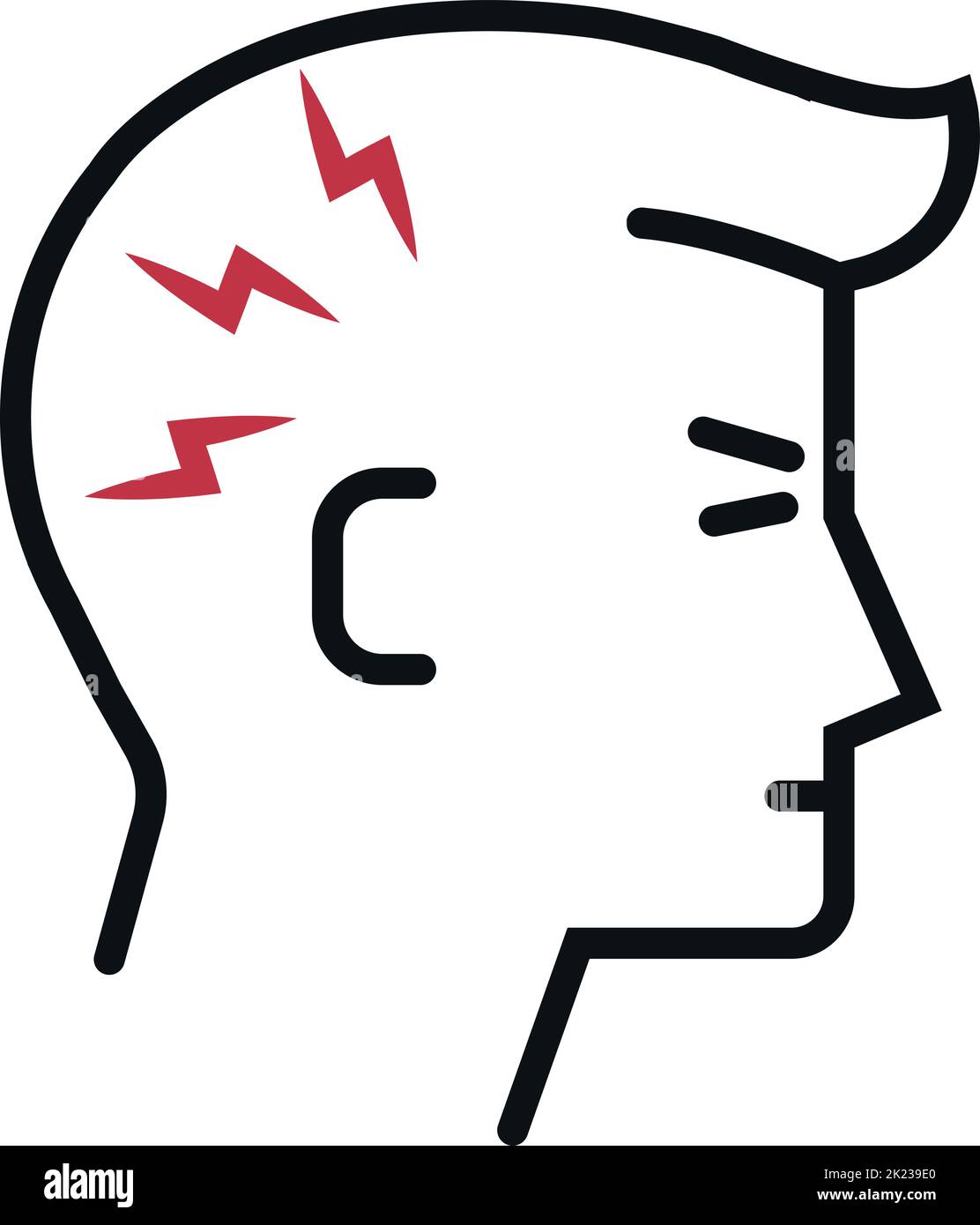 Kopfschmerz-Farbsymbol. Migräne-Symbol. Kopfschmerzen Stock Vektor