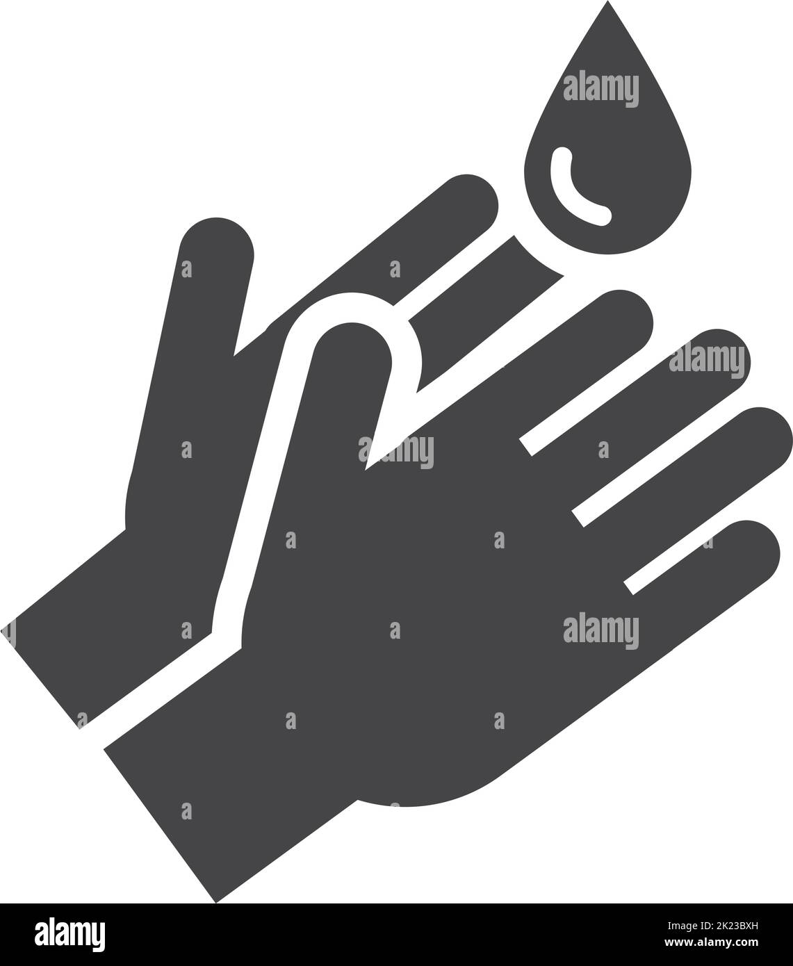 Symbol für Händewaschen. Schwarzes Symbol für die menschliche Hygiene Stock Vektor