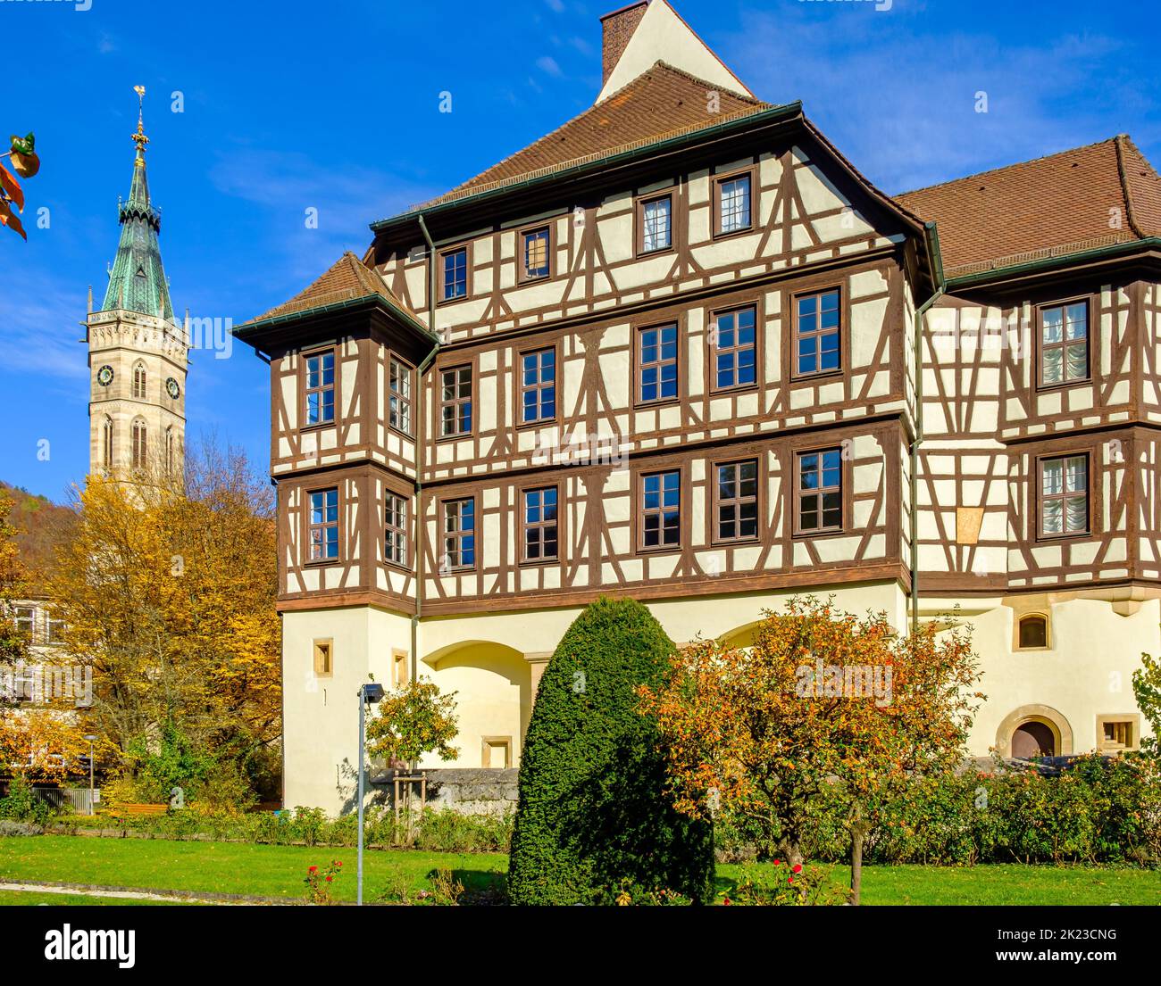 Residenzschloss Urach, ein gotisches und Renaissance-Gebäude, Bad Urach, Schwäbische Alb, Baden-Württemberg, Deutschland, Europa. Stockfoto