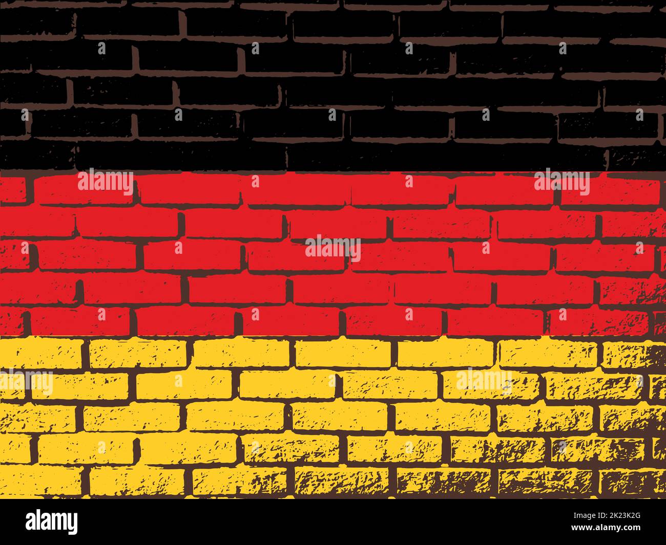 Ziegelmauer mit deutscher Flagge Stock Vektor