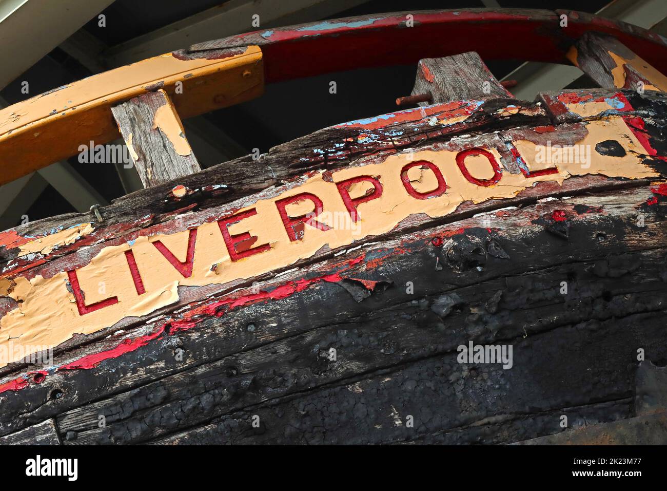 Das Liverpool-Boot wurde als Ruby Built 1860 von William Speakman Chester gestartet, jetzt Mossdale wird restauriert, verwendet von Abel & Sons of Runcorn Stockfoto