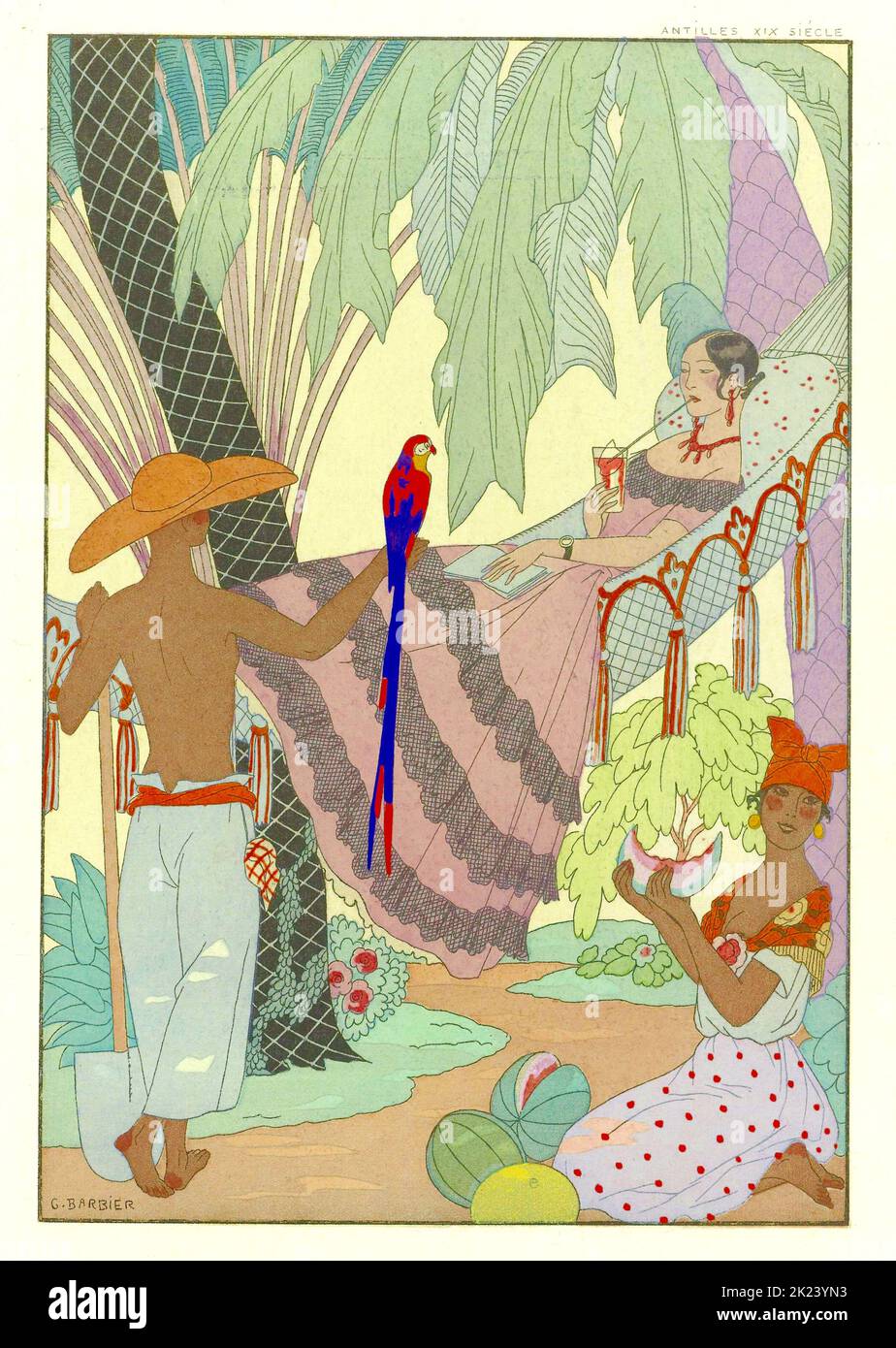 George Barbier - Die Indolente Schönheit - 1923 Stockfoto