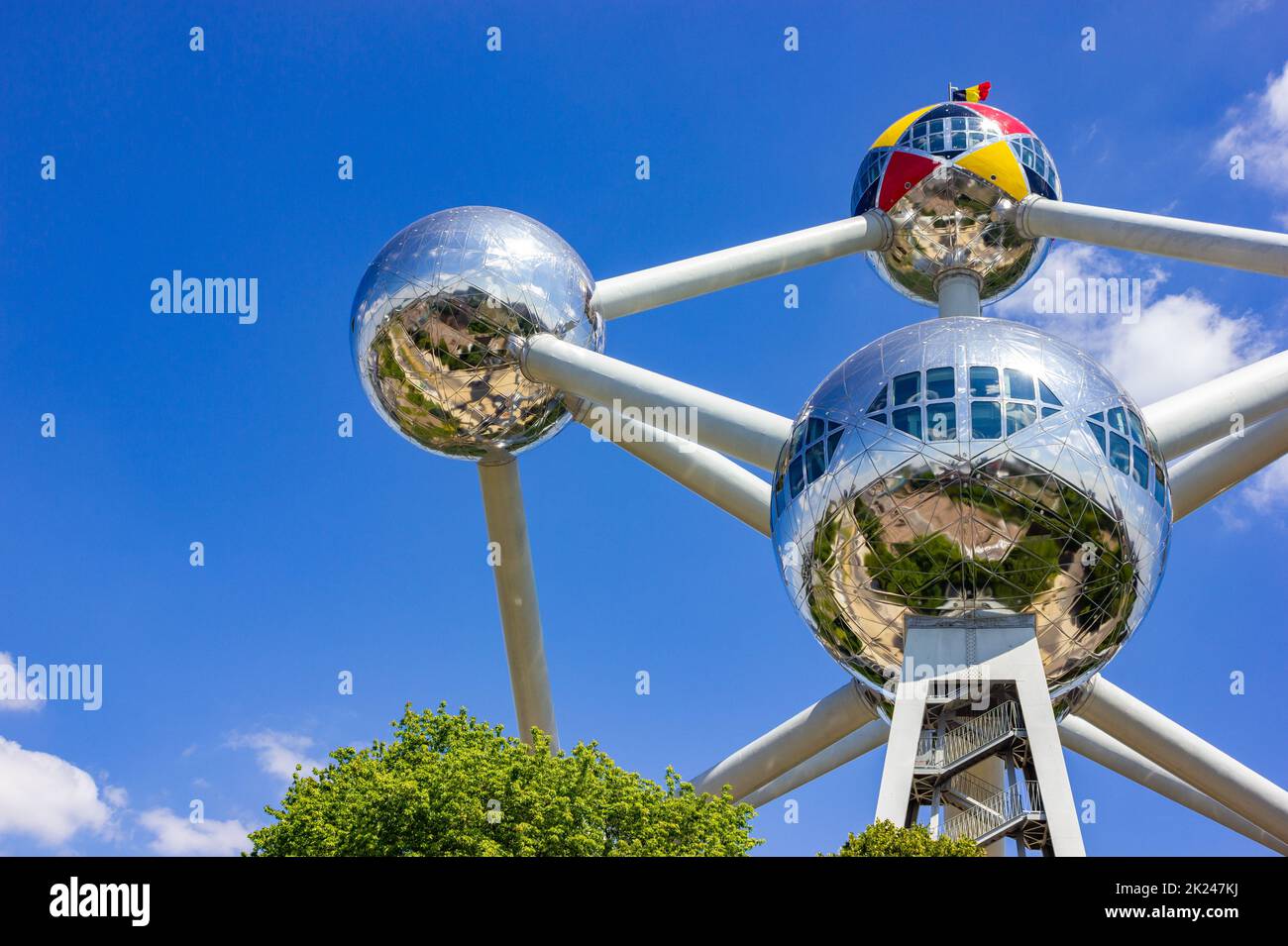 Ein Bild des Atomiums in Brüssel. Stockfoto