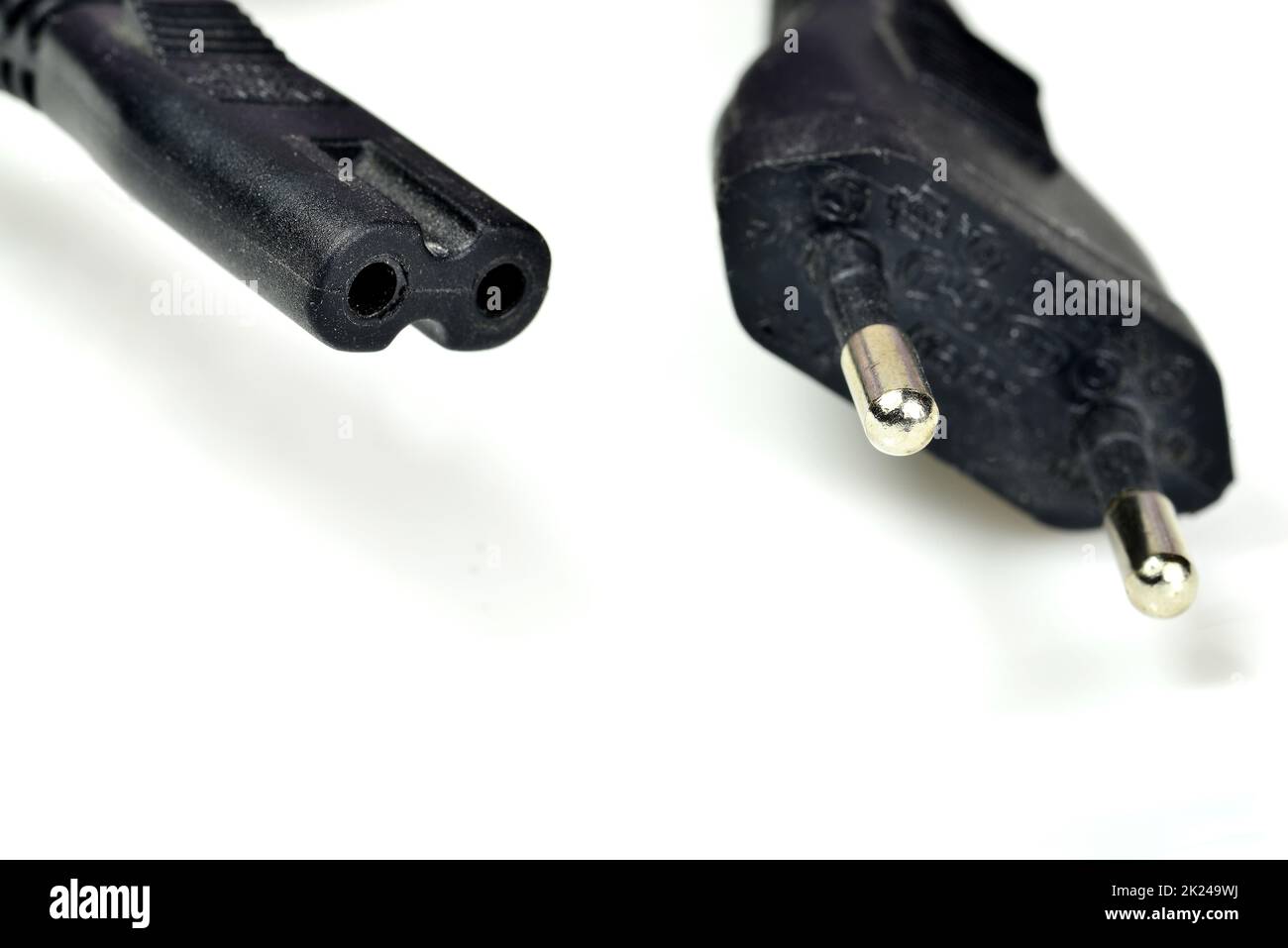 Der Eurostecker AC-Netzstecker, Stecker und Buchse Stockfoto